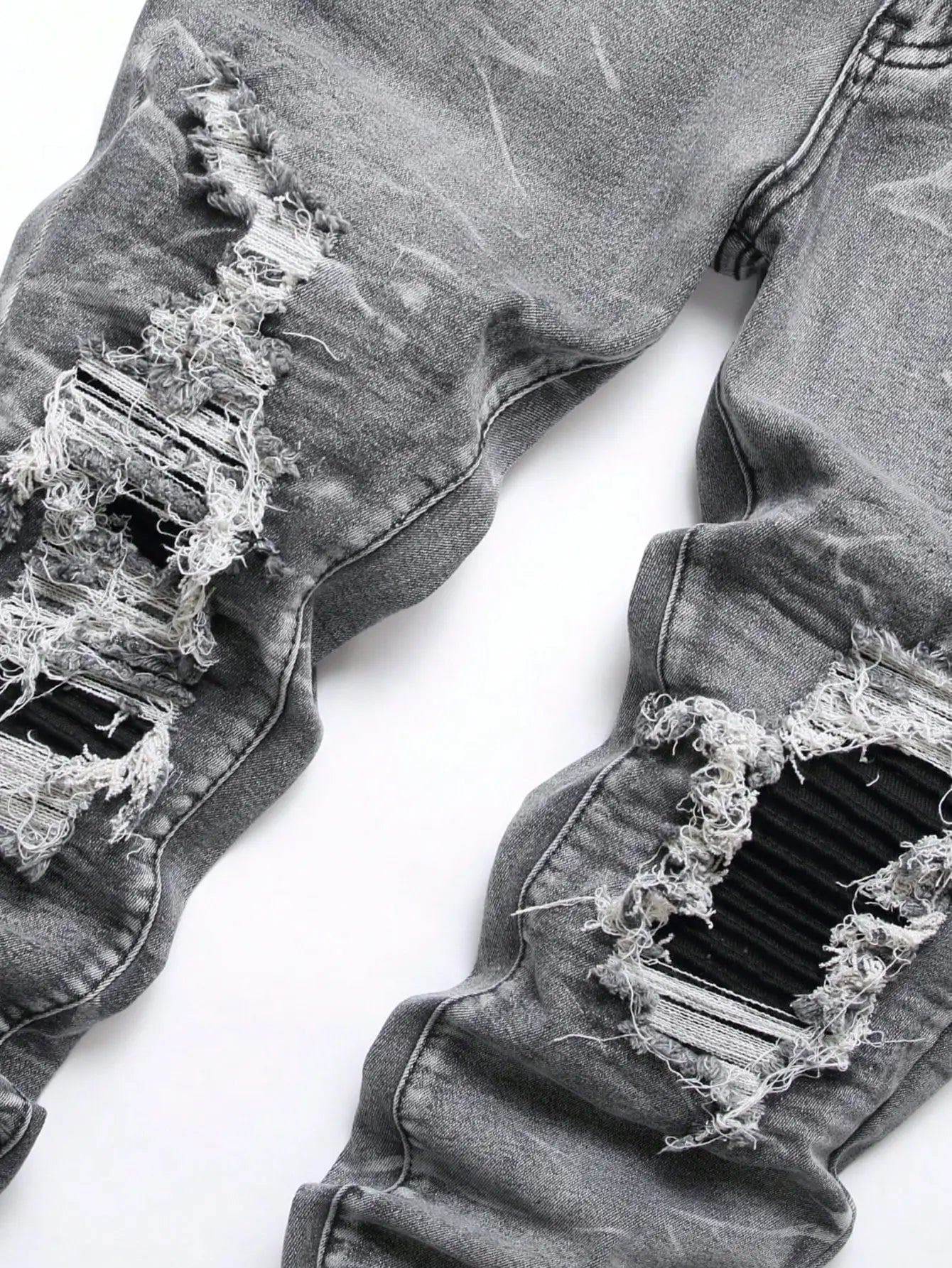 Denim Jeans Streetwear Tearing Patchwork
