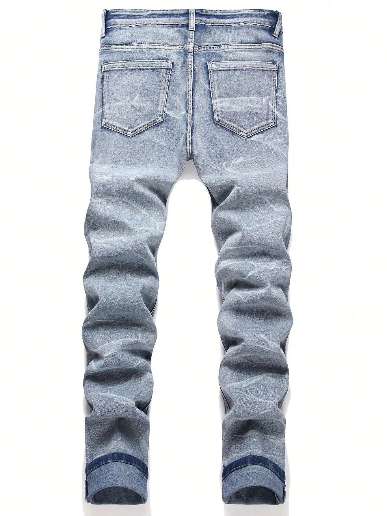 Denim Jeans Streetwear Tearing Patchwork