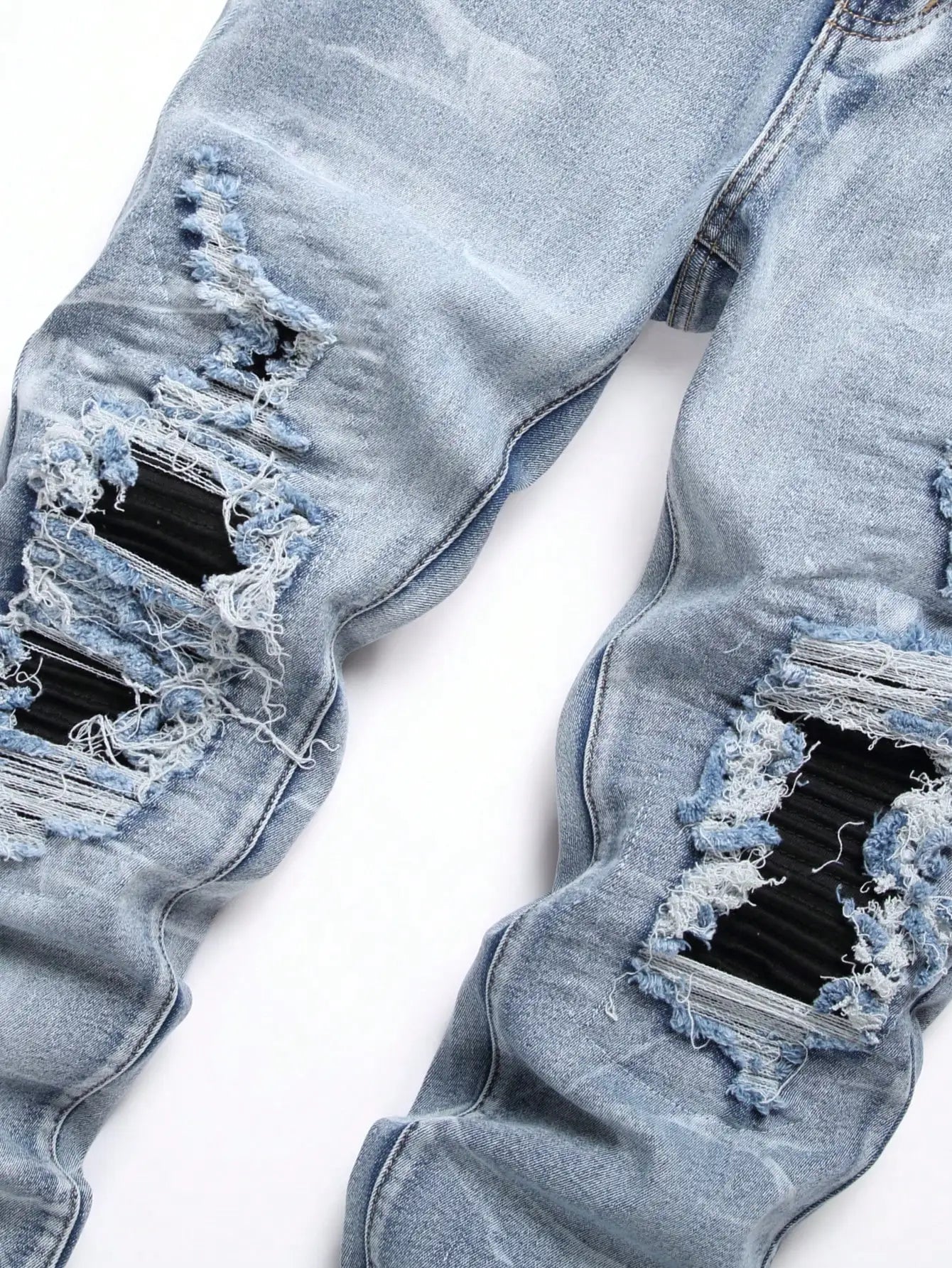 Denim Jeans Streetwear Tearing Patchwork