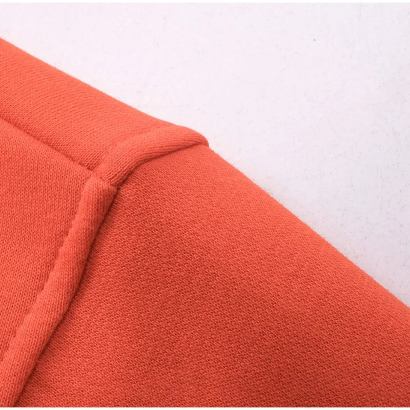 Solid Color Casual Loose Sports Hoodie