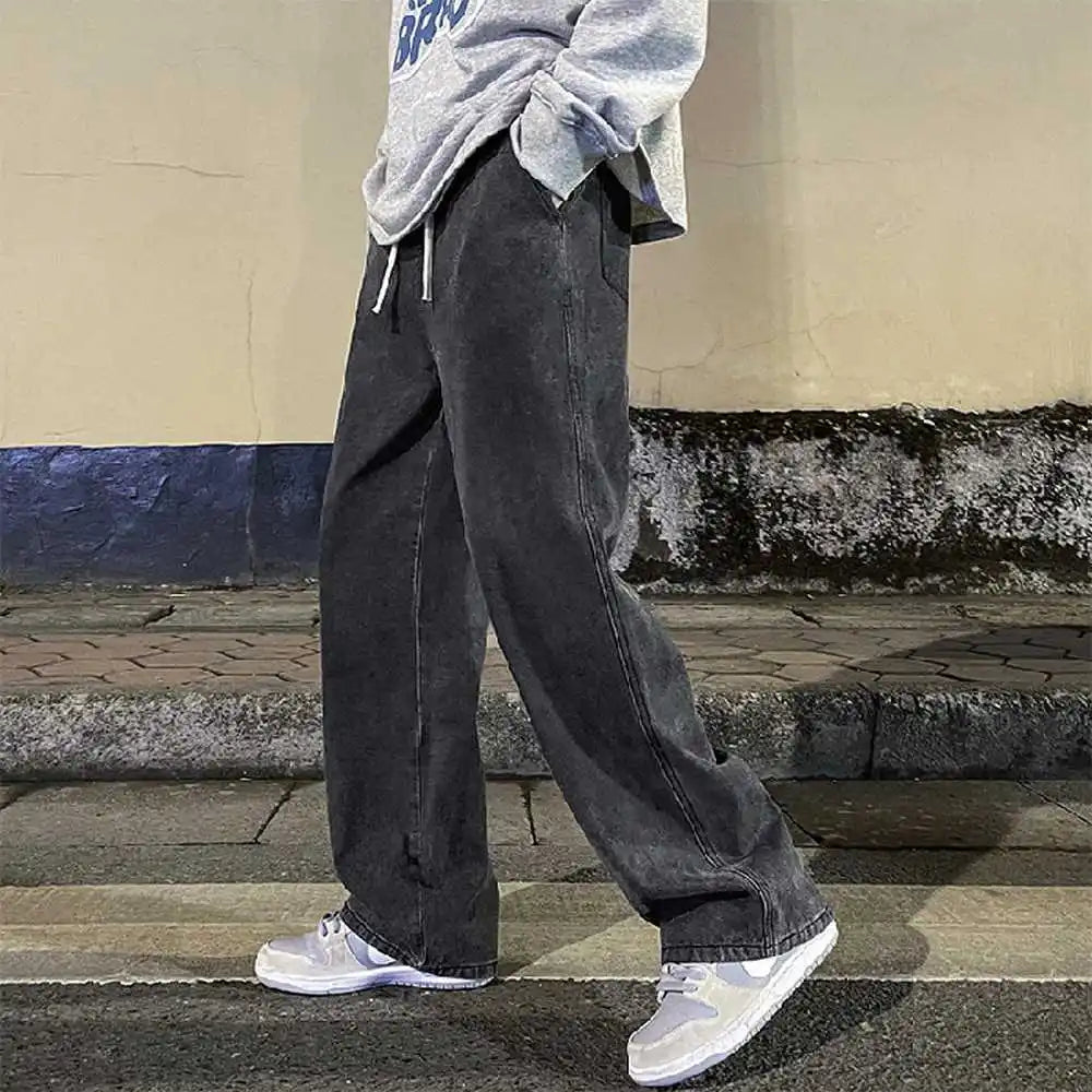 Solid Color Drape Jeans