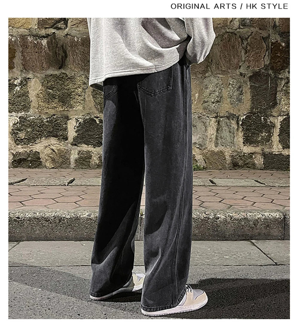 Solid Color Drape Jeans
