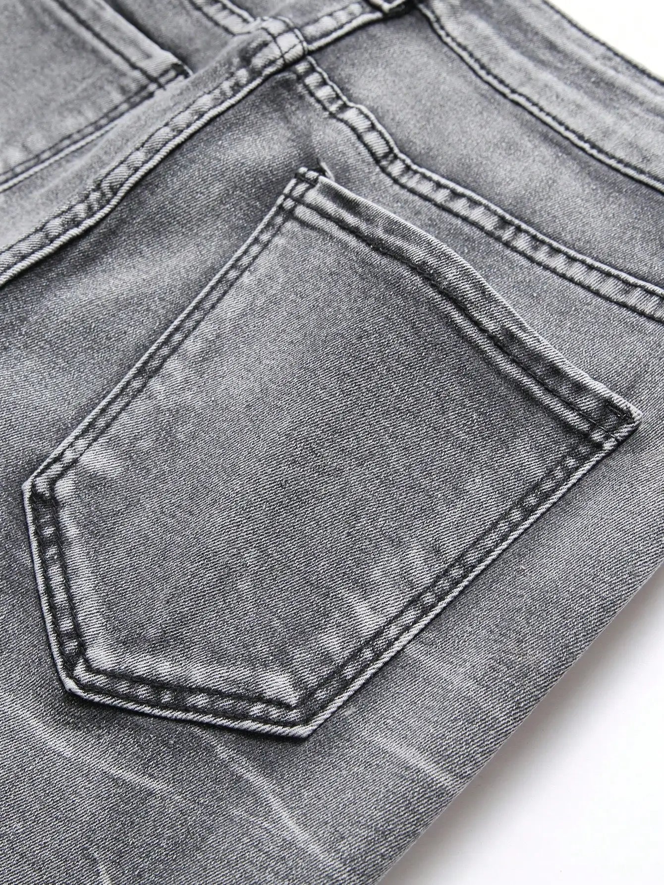 Denim Jeans Streetwear Tearing Patchwork