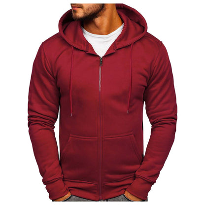 Solid Color Hoodies Zip Up