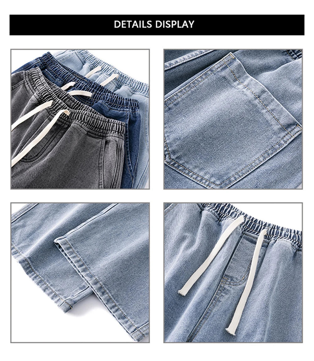 Solid Color Drape Jeans