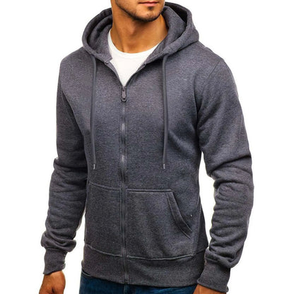 Solid Color Hoodies Zip Up