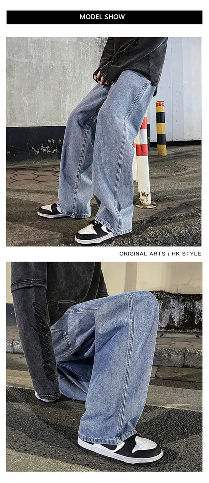 Solid Color Drape Jeans