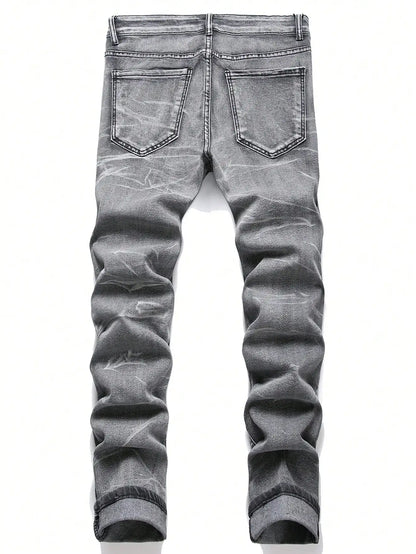 Denim Jeans Streetwear Tearing Patchwork