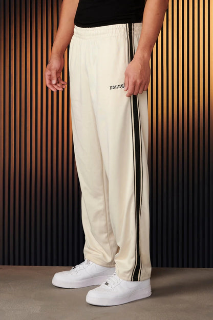 Striped Patchwork Embroidered Casual Pants