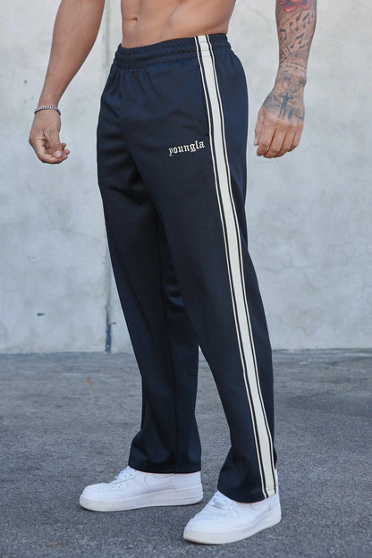 Striped Patchwork Embroidered Casual Pants