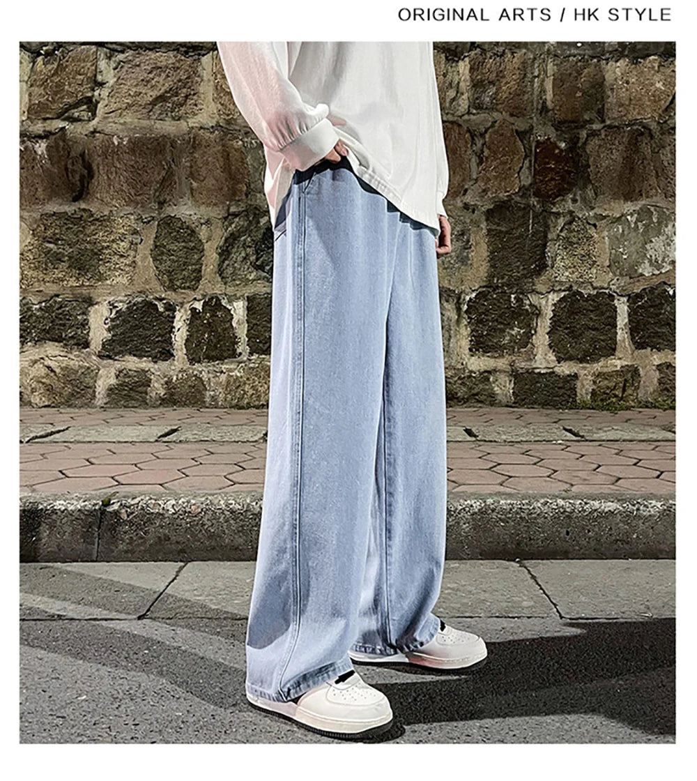 Solid Color Drape Jeans