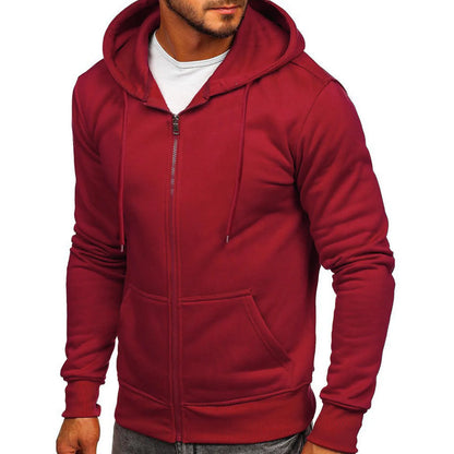 Solid Color Hoodies Zip Up