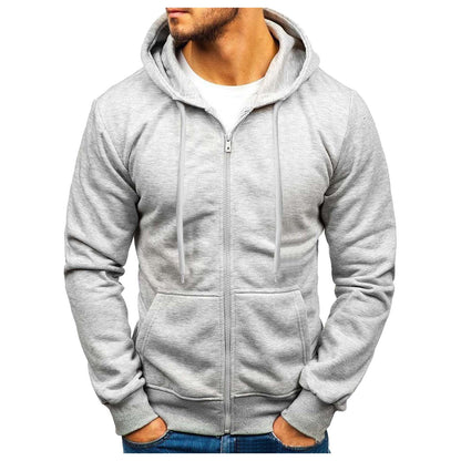 Solid Color Hoodies Zip Up