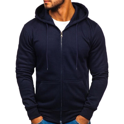 Solid Color Hoodies Zip Up