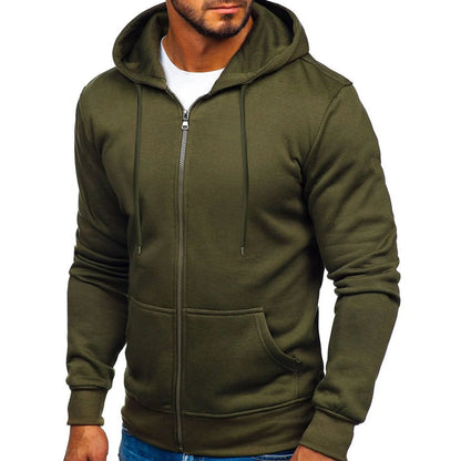 Solid Color Hoodies Zip Up