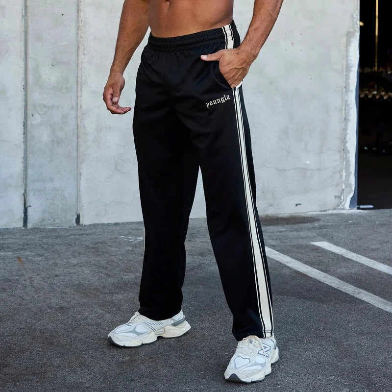 Striped Patchwork Embroidered Casual Pants