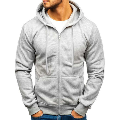 Solid Color Hoodies Zip Up