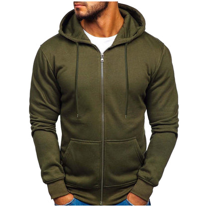 Solid Color Hoodies Zip Up