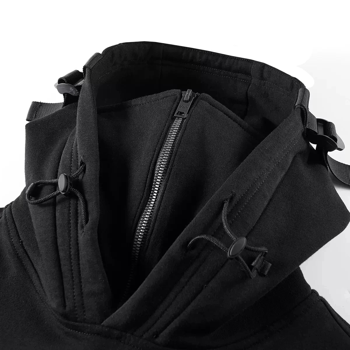 Techwear Zip Up High Neck Mask Windproof Pullover