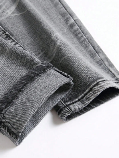 Denim Jeans Streetwear Tearing Patchwork