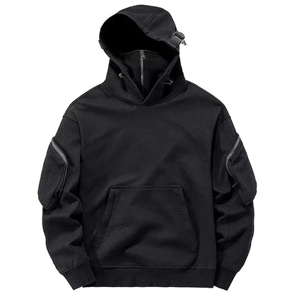 Techwear Zip Up High Neck Mask Windproof Pullover