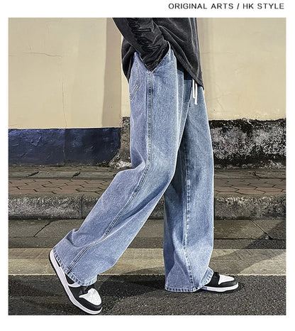 Solid Color Drape Jeans
